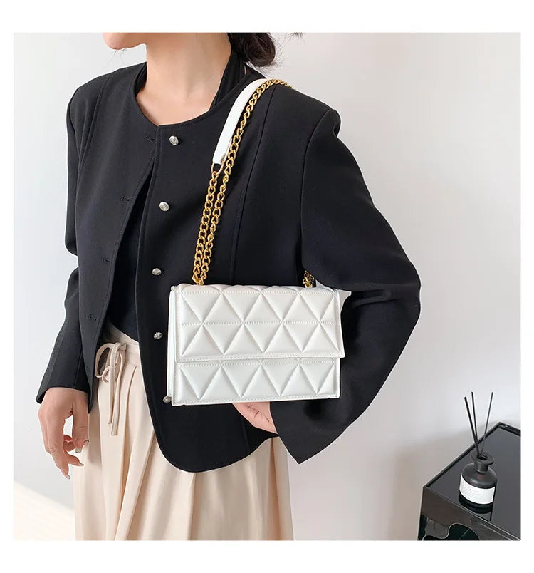 AIMÉEVOGUE CROSSBODY PLAID GENUINE LEATHER BAG
