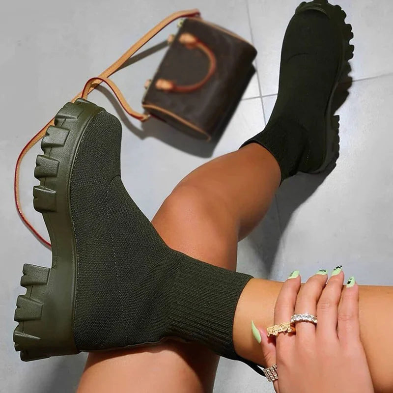 AIMÉEVOGUE KNITTING ANKLE BOOTS