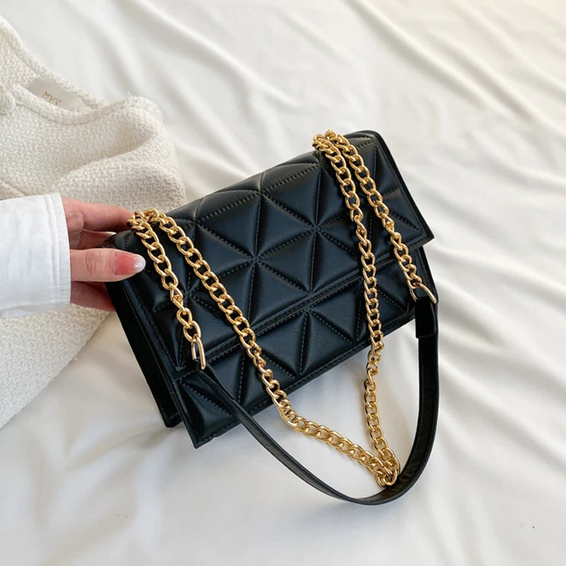 AIMÉEVOGUE CROSSBODY PLAID GENUINE LEATHER BAG
