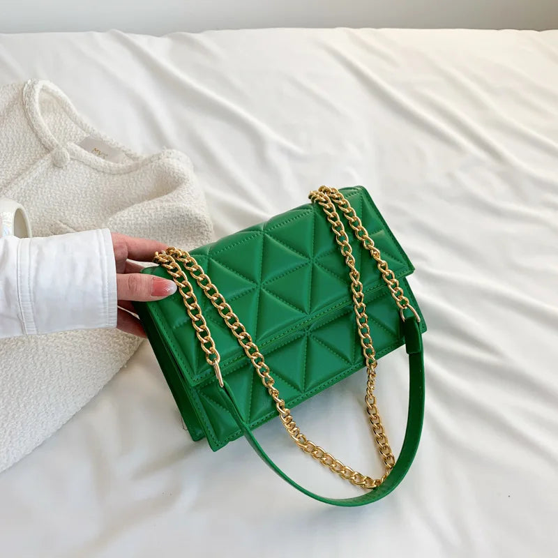 AIMÉEVOGUE CROSSBODY PLAID GENUINE LEATHER BAG