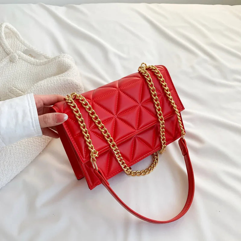 AIMÉEVOGUE CROSSBODY PLAID GENUINE LEATHER BAG
