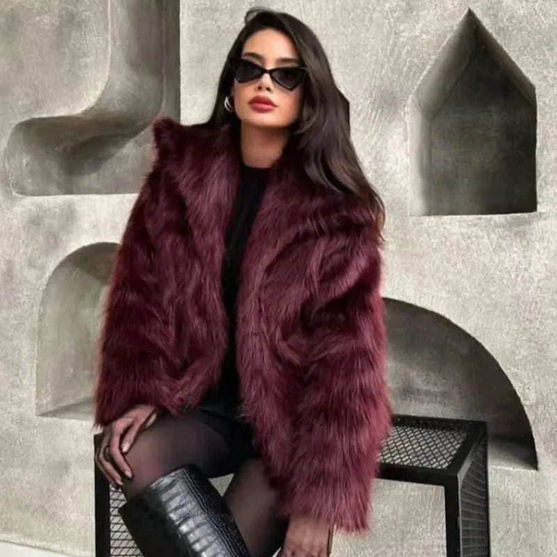 AIMÉEVOGUE FUR PLUSH BOMBER JACKET