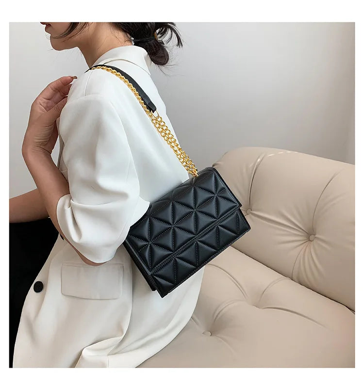 AIMÉEVOGUE CROSSBODY PLAID GENUINE LEATHER BAG