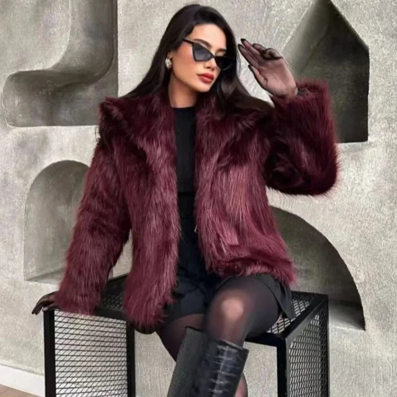 AIMÉEVOGUE FUR PLUSH BOMBER JACKET