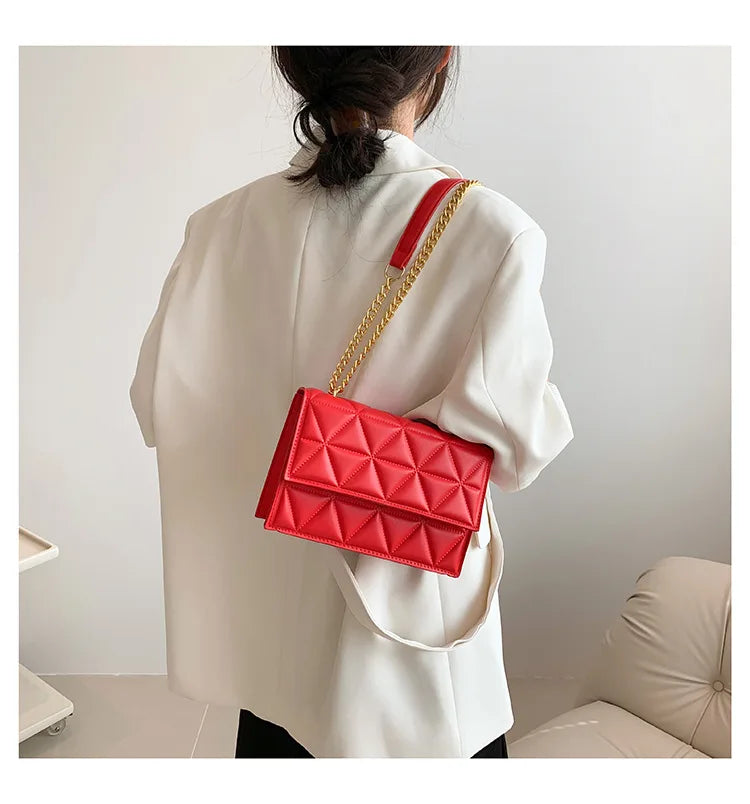 AIMÉEVOGUE CROSSBODY PLAID GENUINE LEATHER BAG