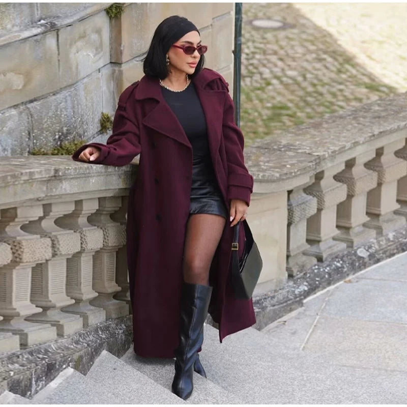 AIMÉEVOGUE DOUBLE BREASTED LONG COAT