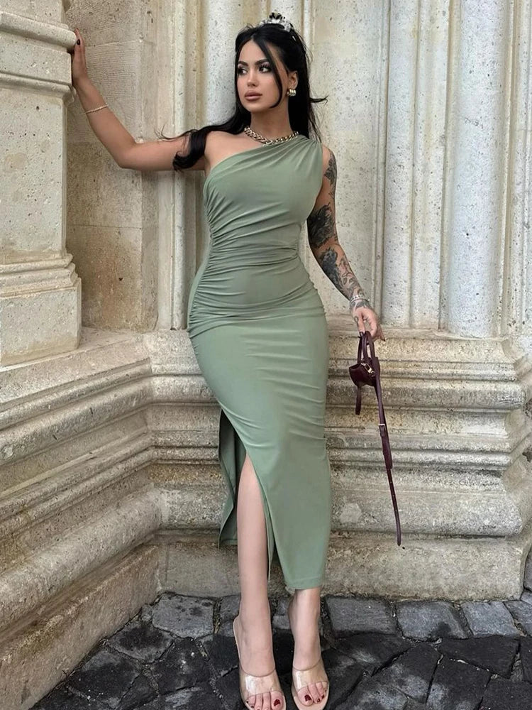 AIMÉEVOGUE SLEEVELESS SLIM MAXI DRESS